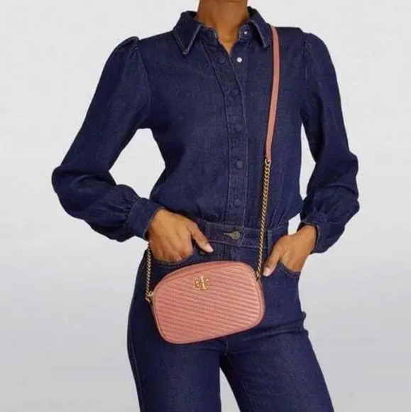 Tory Burch Kira Quilted Chevron Moto Camera Bag - Picture 2 of 6